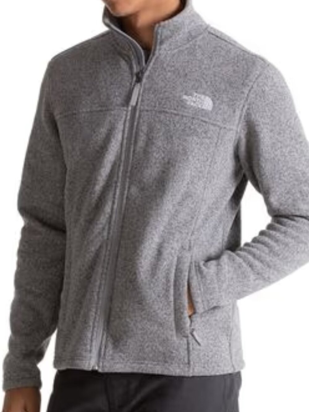 The North Face Men's Light & Gray Fleece Jacket Size XL .